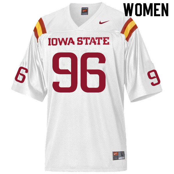 Women #96 J.R. Singleton Iowa State Cyclones College Football Jerseys Sale-White